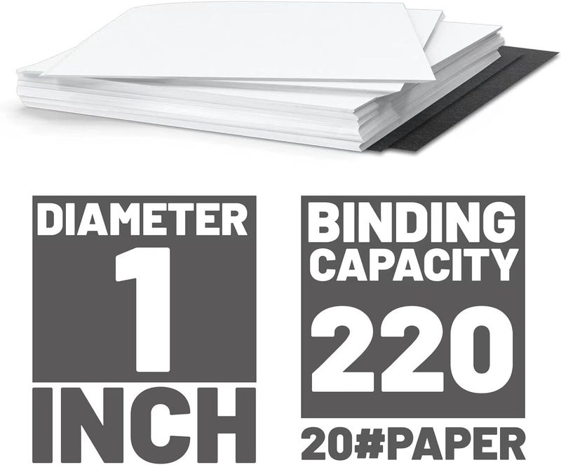TOTiyea 50 Pack Double Loop Wire Binding Spines,1 Inch Diameter,2:1 Pitch,21-Loop, Black, 220 Sheets Capacity, Letter Size - Image 2